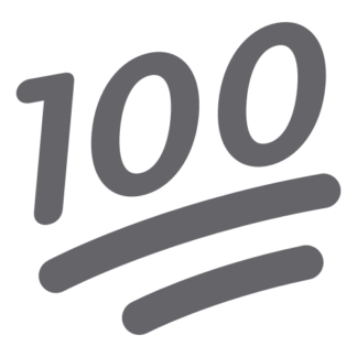 100 One-Hundred Emoji Decal (Grey)